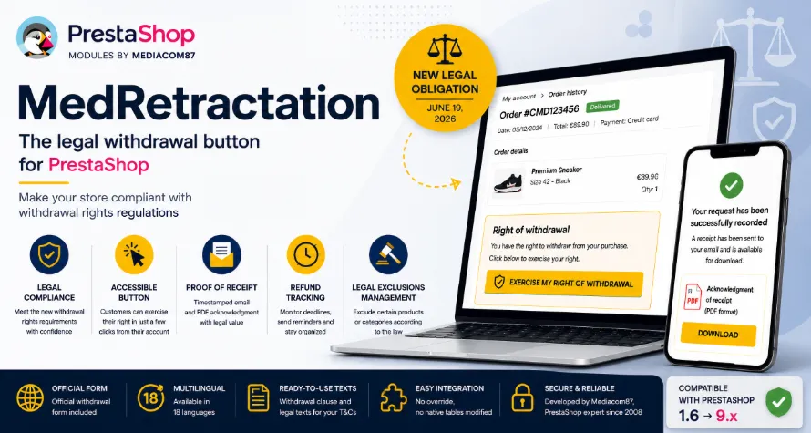 MedRetractation - Dedicate PrestaShop module